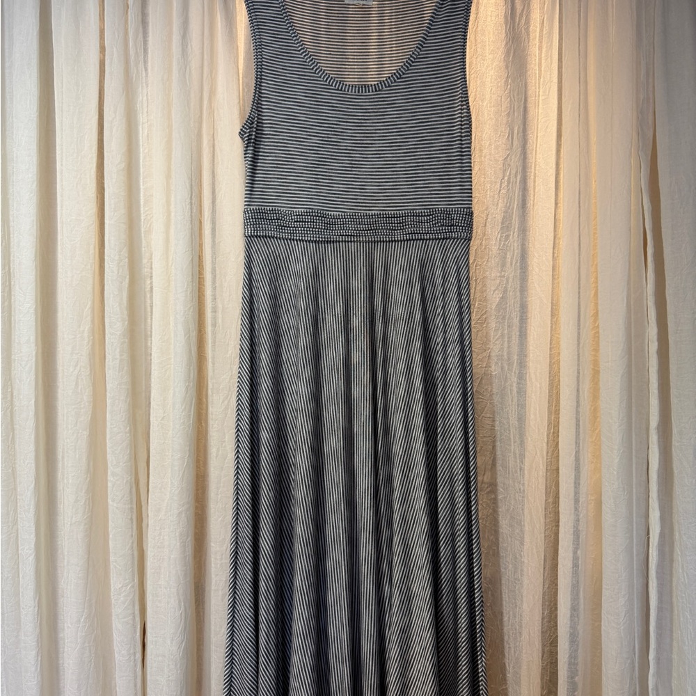 Max Studio Black and White Striped Midi Dress